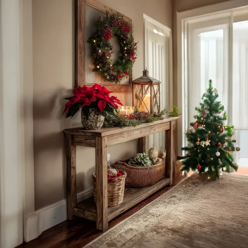 Slim Profile Solid Wood Console for Entry and Narrow Hall